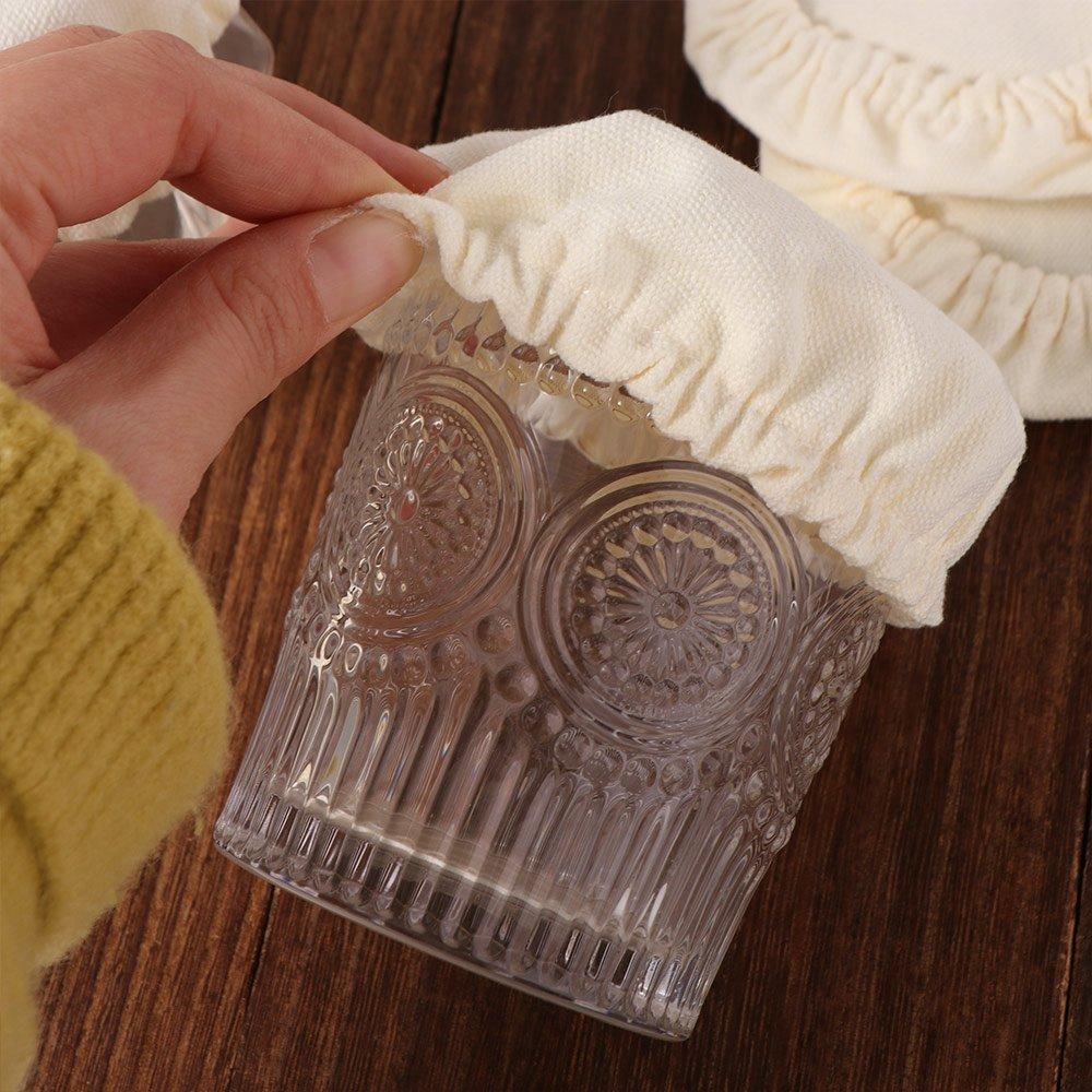 10Pcs Breathable Sourdough Starter Jar Covers Reusable Fabric Lids  Portable Use