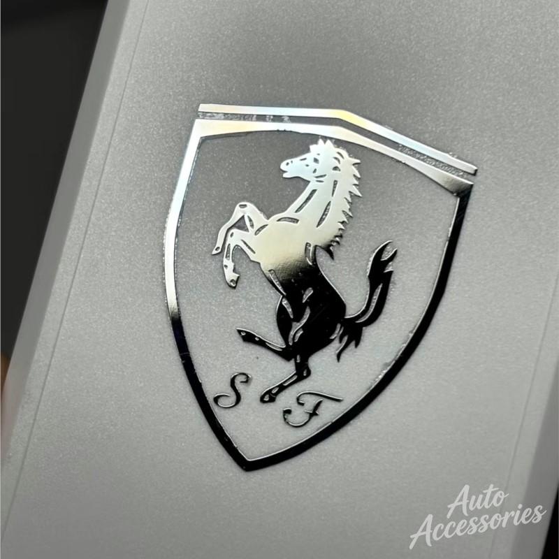 Silver Metal Stickers DIY Self-Adhesive Horse Styling Decor Decals For Ferrari SP3 Spider SF90 F80 Interior Exterior Accessories JG4