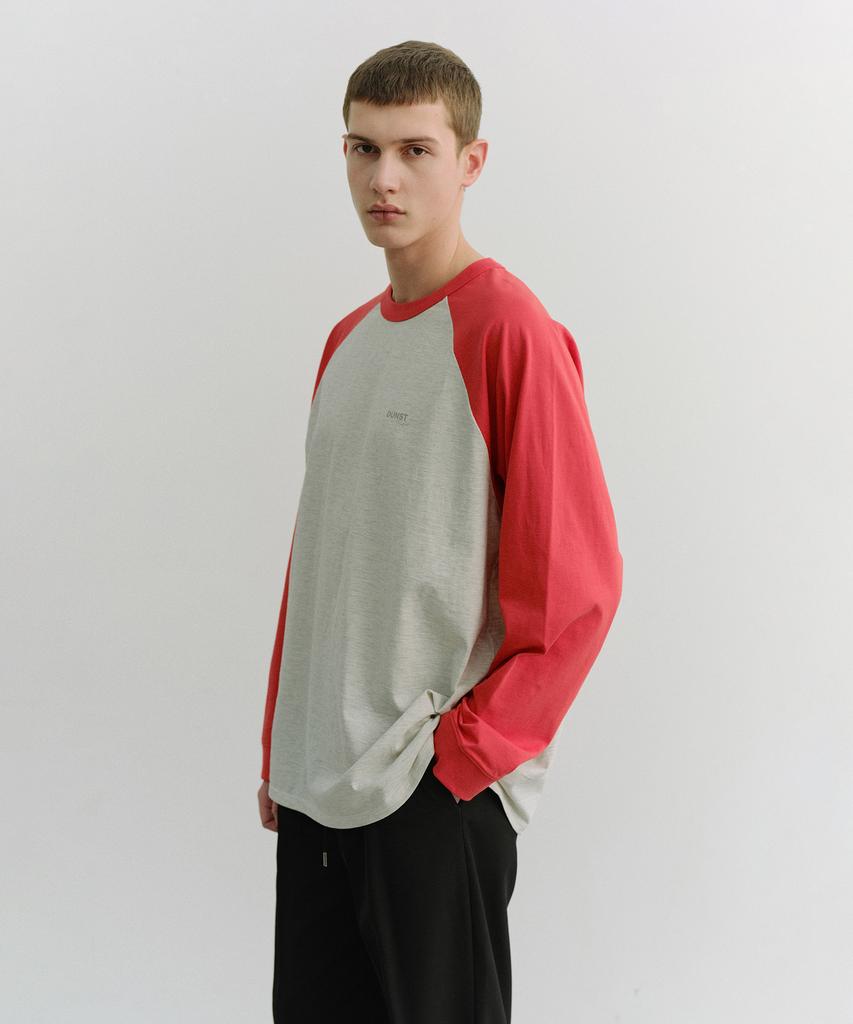 Deonseuteupomaen Raglan T-Shirt_Unisex_Udts6A116_Red / Oatmeal Melange