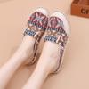 Cloth Shoes Women's Linen Straw Woven Casual Shoes Student Mori Half Slipper Shoes Ethnic Style Embroidered Women's Shoes