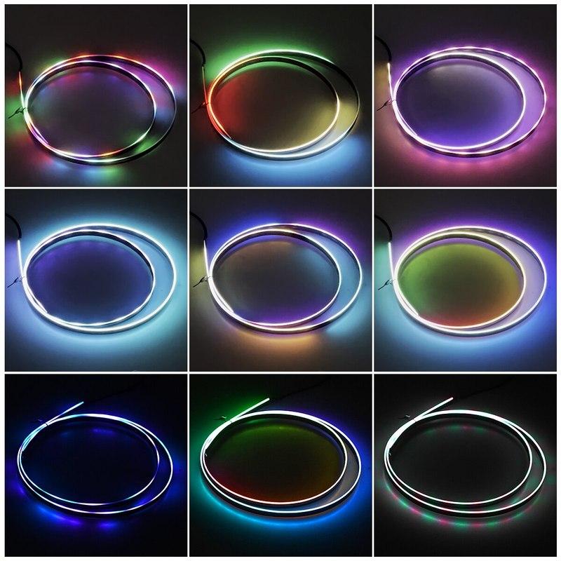 Colorful acrylic car interior cold light ambient light without wiring, modified decorative car sound control music light strip