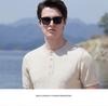 Tencel+Linen Light Luxury Old Money Style Summer Fashion Flower Yarn Short Sleeve T-shirt Men's Versatile Half Sleeve Knitted Shirt