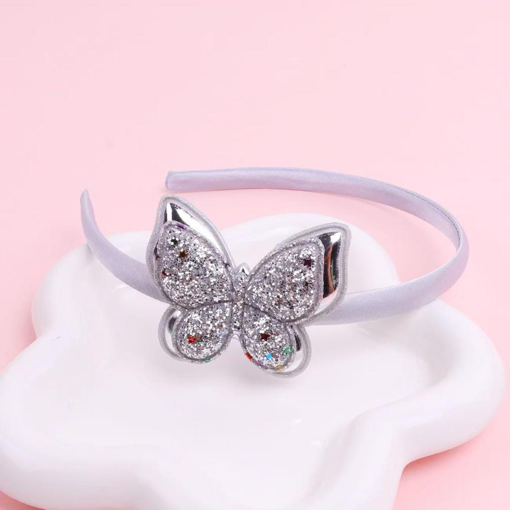Gradient Sequin Bow 1cm Headband & Hair Clip - Colorful Kids' Party Accessories