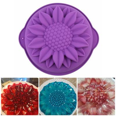 Large Sunflower Cake Mold Silicone Birthday Cake Baking Tray Flower Shaped Non-Stick Cake Pan for Baking Loaf Muffin Brownie Cheesecake
