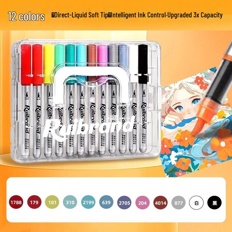 Soft Tip Acrylic Markers & Watercolor Pencils Set for Elementary Students