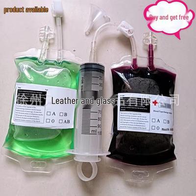 Halloween Vampire Blood Bag Juice Pack with Double Tube