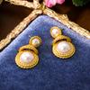 Retro Chinese Style Earrings Women Small Versatile Exquisite Temperament High-end Feeling Pearl New 's