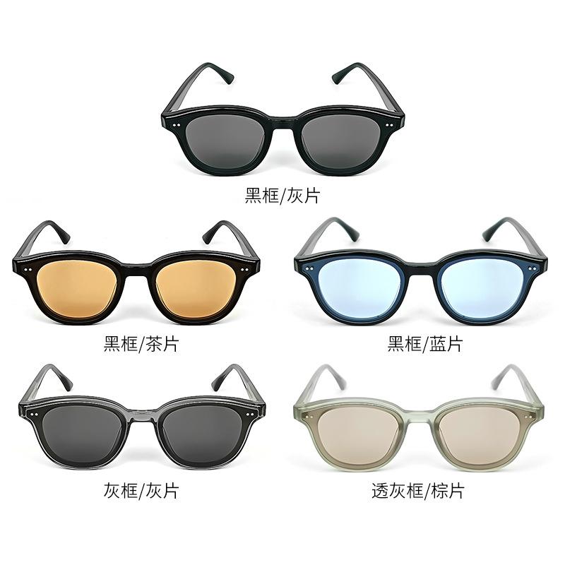 New high-end women's sunglasses GM Sunglasses JADES Round black board, super small, same style as on Red Book, sun protection
