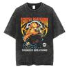 Anime Demon Slayer Rengoku Kyoujurou Graphic Printed Tshirt Men Women Manga T-shirts Washed Cotton Tee Harajuku Male T Shirt