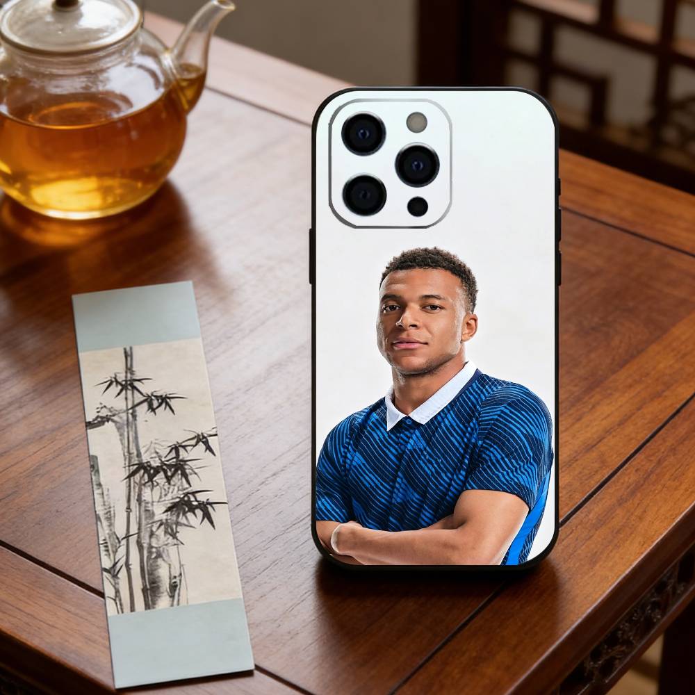 K-Kylian M-Mbappe Phone Case For iPhone 17,16,15,14,13,12,11 Plus,Pro Max,XS,Soft Silicone Black Cover