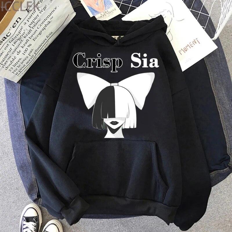 Sia Kate Isobelle Furler музыкальная толстовка модная винтажная женская толстовка унисекс с принтом в виде портрета с героями мультфильмов унисекс осенне-зимняя куртка L