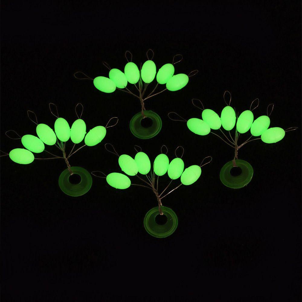 60Pcs(10 Groups) 6-20# Oval Luminous Space Beans Stopper Carp Line Stopper High Concentricity Rubber Float Catfish Flotador
