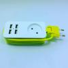 1/2-uttag med 4 USB-portar Professionellt uttag Strömadapter Laddare 1,5 m kabel för EU-kontakt