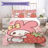 Cute Pink Melody Cartoon Bedding Without Core 1 Duvet Cover 2 Pillowcase Without Core Soft And Comfortable Bedding Set