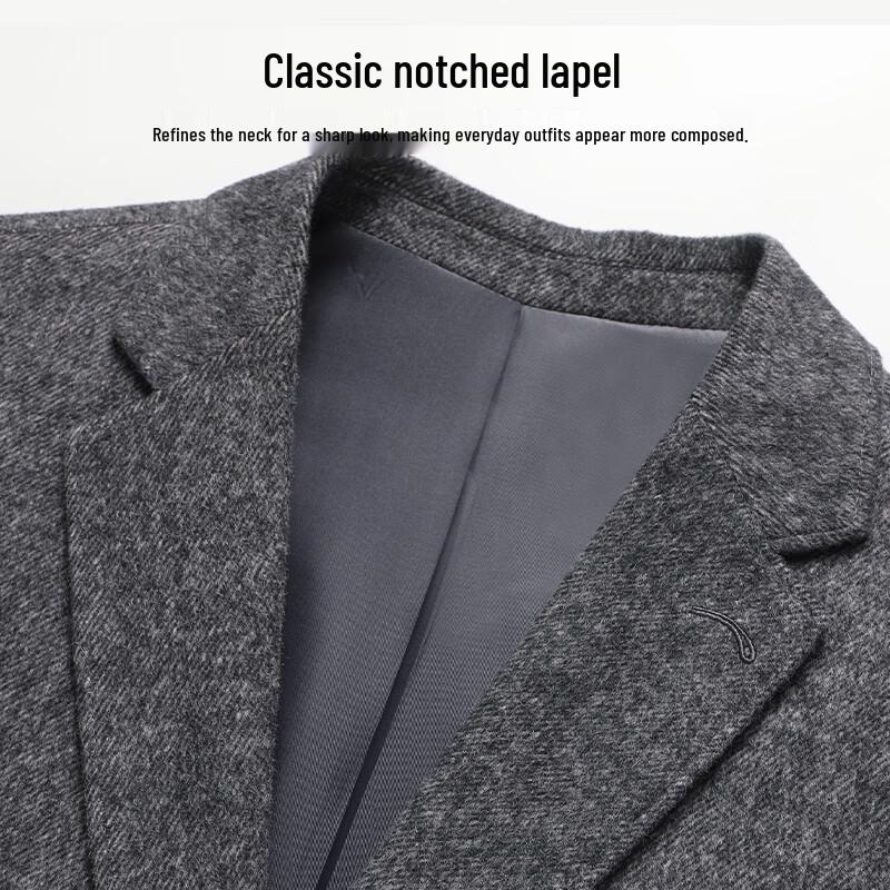 Hodo Men's Business Casual Anti-Wrinkle Wool Blend Suit Jacket
