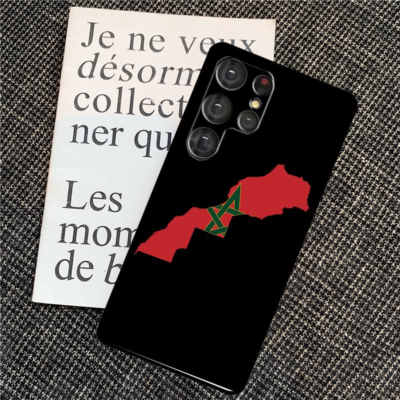 Morocco Map Flag Case For Samsung Galaxy S25 Ultra S20 S21 S22 S23 S24 Ultra S9 S10 Plus S25 FE Back Cover