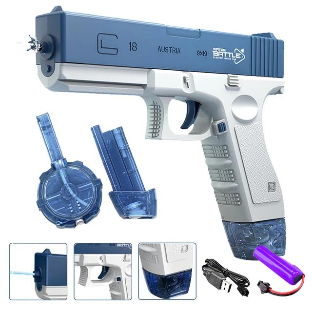 Children High Pressure Electric Water Gun Toys Summer Outdoor Beach Pool Garden Fight Games Kids Automatic Bursts Watergun Gifts