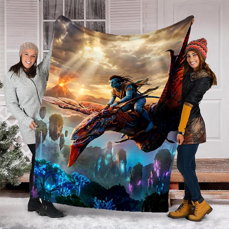 Avatar Theme Printed Blanket Perfect For Couch Bed Travel Outdoor Use Machine Washable Cozy Durable