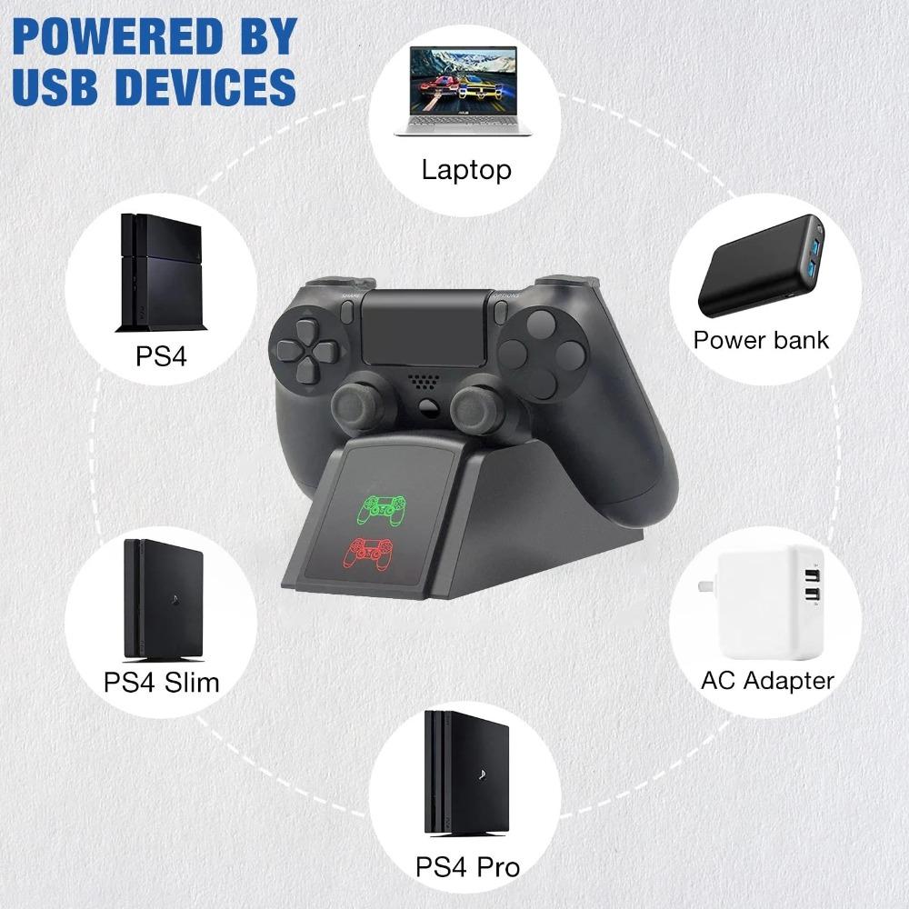 PS4 Controller Fast Charging Dock Station Dual Charger Stand with Status Indicator for Play Station 4/PS4 Slim/PS4 Pro