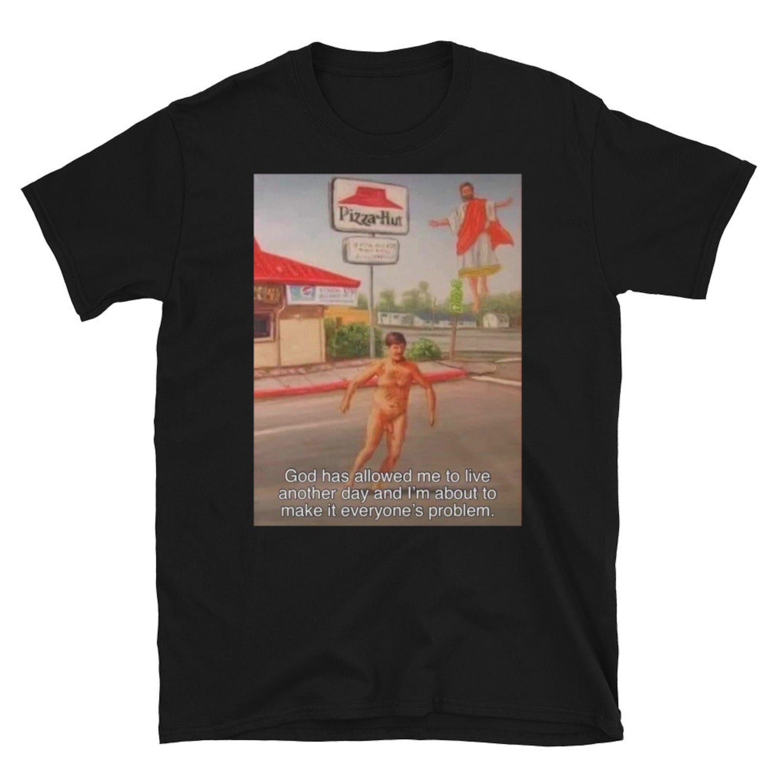 pizza hut meme T-Shirt, funny graphic tee XL