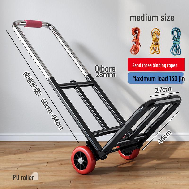 Compact Folding Hand Trolley - Portable Luggage and Cargo Cart for Home and Shopping