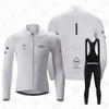 Conjunto de Roupa de Ciclismo em Fleece Manga Longa Calça Bretelle Estrada Mountain Bike Inverno Passeio ao Ar Livre