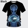 Summer 3D Printing Alien Pattern T-shirt Fashion Round Neck Short Sleeve Universe Neutral Casual T-shirt Source