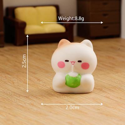 Cute Mini Kitten Figurine Cartoon Cat Micro Landscape Ornament Car Interior Home Desktop Decoration