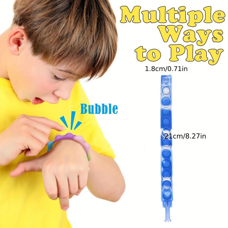 10pcs Pop Bracelets, Mini Pop Toys, Party Favors for Kids, Wrist Strap Fidget Toys Pack, Fidget Toys for Girils Boys, Fidget Toy