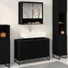 Bathroom Cabinet with Door Black Oak Effect 90 x 33 x 60 cm