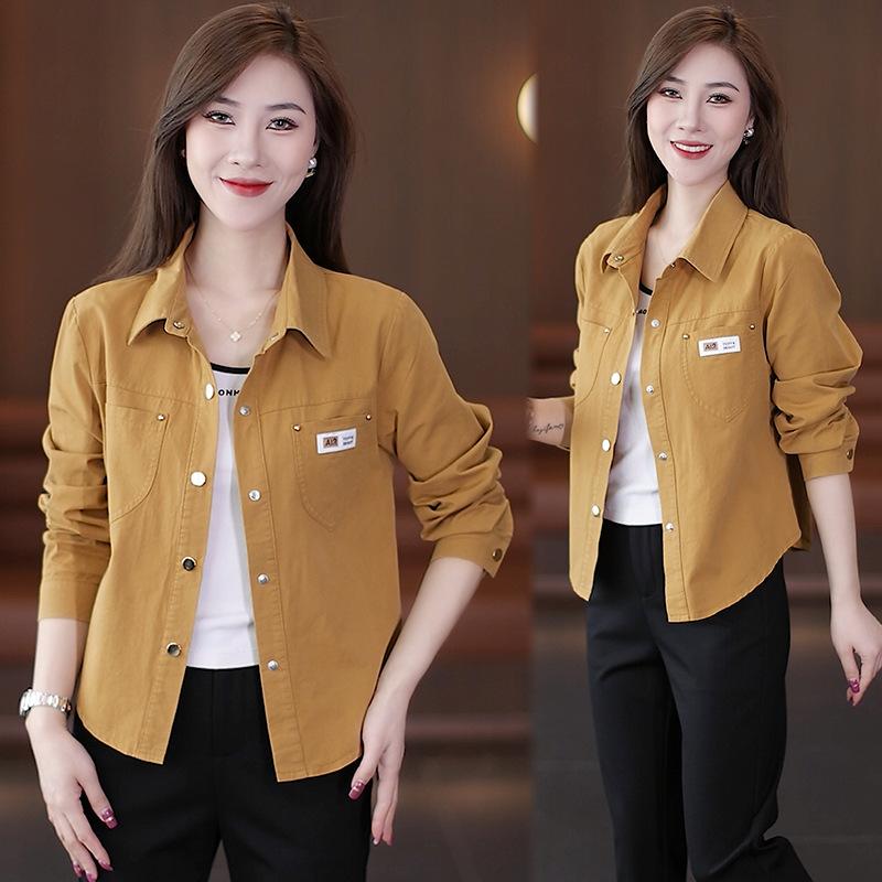 Modisches Denimhemd Damen Herbst Neu Locker Gewaschenes Baumwollhemd Ausländisch Altersreduzierend Vielseitige Strickjackenjacke