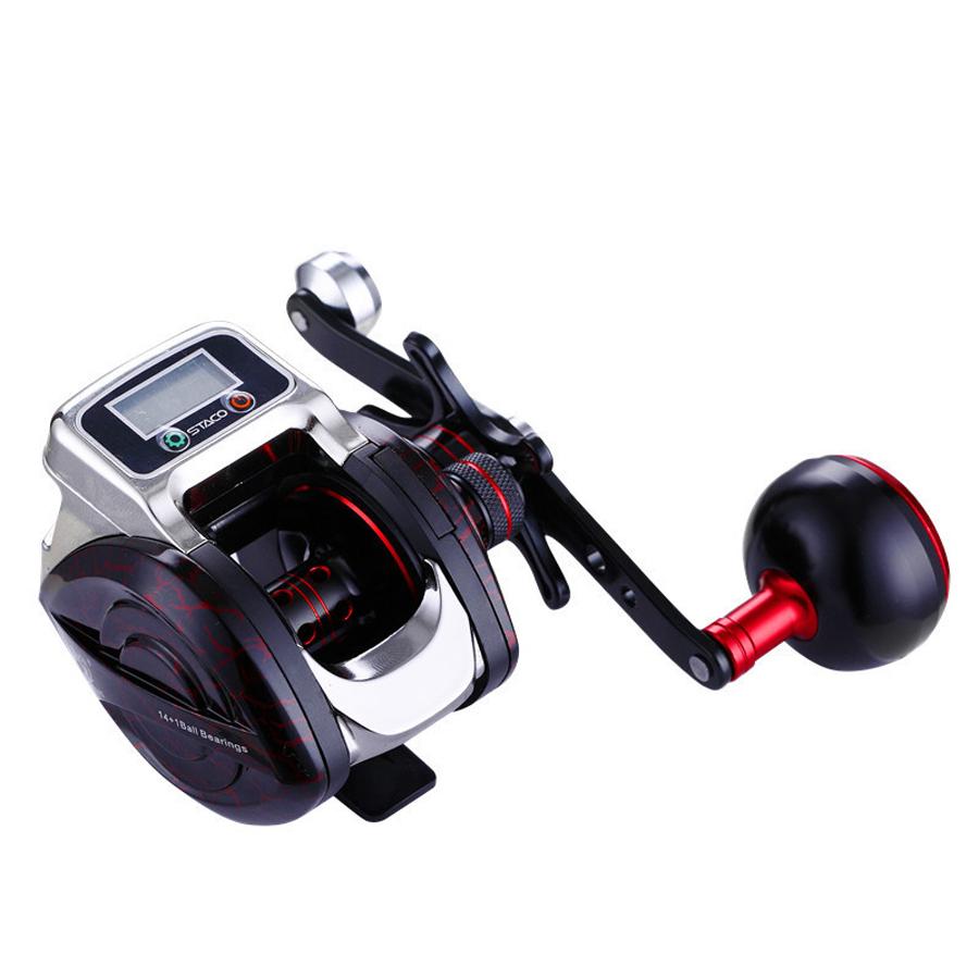 New 13+1 Bearing Left/Right Fishing reel with Digital Display Fishing Line Counter Saltwater Carp Reel 6.3:1 Casting Scroll Tool