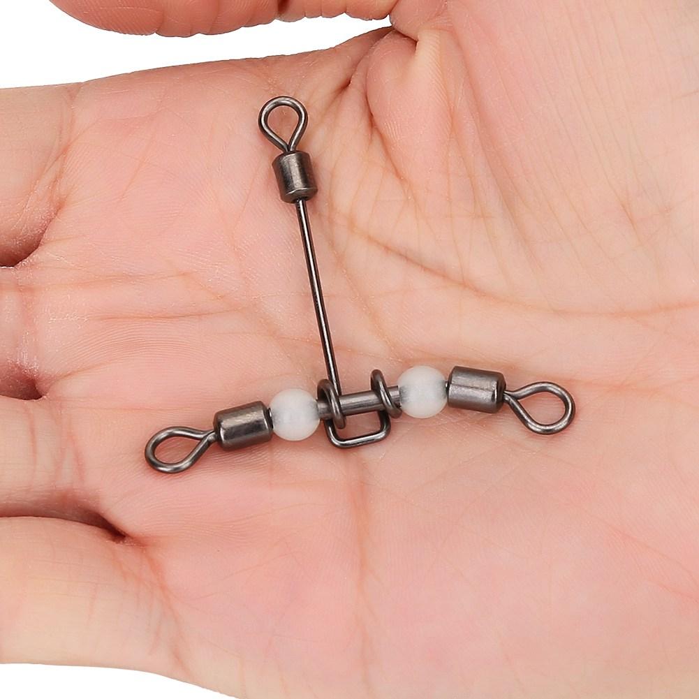 10pcs Set Durable T Shape Cross Line Fishing Swivels Connectors Accessories (1 0*1)