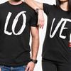 Couple T Shirts Lo Ve Split Love Graphic Print Short Sleeve Tops Unisex Unisex Lovers Matching Outfit Valentine Anniversary Gift