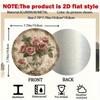 1pc Vintage Rose Bouquet Vase Round Metal Sign 2D Foil Engraving Art Plaque Home Cafe Garden Decor
