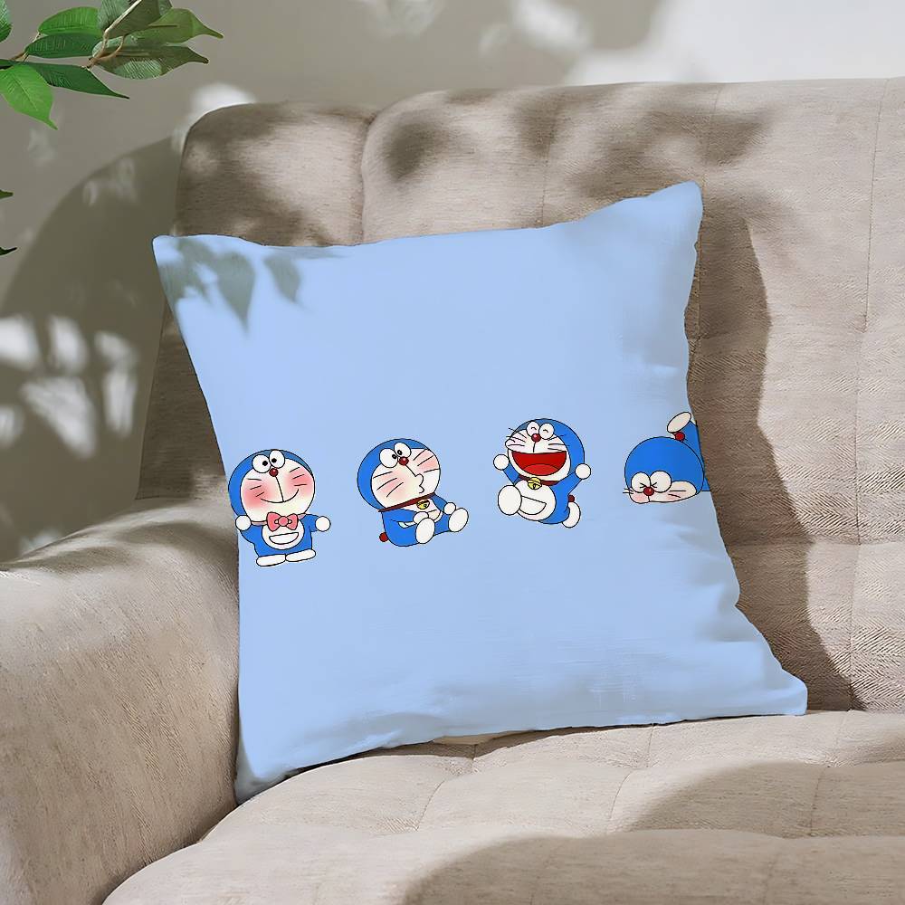 Cute CartoonDdoraemonS Kawaii Customizable Square Pillowcases Stylish And Soft Perfect For Beds Cars And Sofas