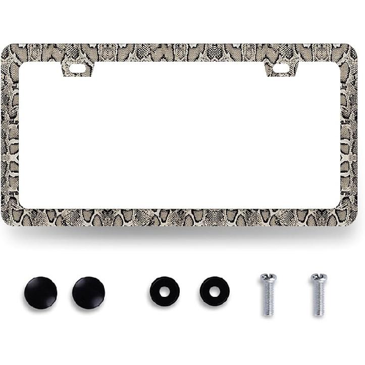 Hummingbird License Plate Frame Cherry Blossom Pink Flower License Plate Holder Colorful License Plate For Car Decoration Stainless Steel Bird Car