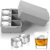 6 Grid Big Ice Tray Mold Giant Jumbo Large Food Grade Silicone Ice Cube Square Tray Mold DIY Ice Maker Ice Cube Tray