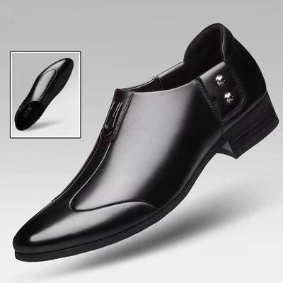 Fashion Men's Casual Leather Shoes Classic Black Business Dress Shoes Lightweight PU Soft Leather Hoes Men Dress Shoes Slip-On Loafers