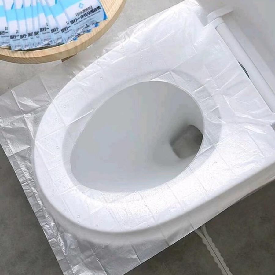 100 teile/beutel Biologisch abbaubare Einweg-Toilettenabdeckung aus Kunststoff Tragbare sichere Reise Badezimmer Toilettenpapier Pad Badezimmerzubehör