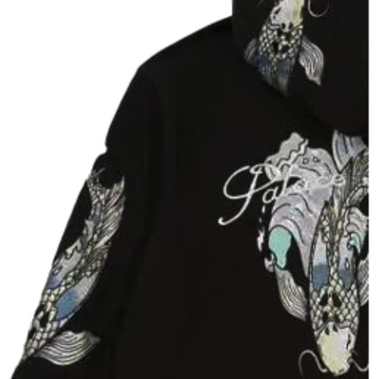 Palace FW21 Carp Zip Hoodie with Embroidered Lettering Unisex Outerwear Black P21CS064