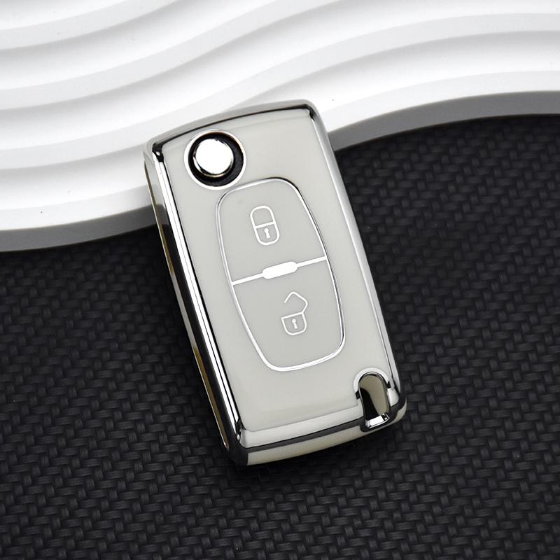 For Peugeot Partner Tepee 207 307 308 407 For Citroen C-Crosser C3 C4 Picasso Berlingo 2 Buttons Key Case Cover Case Keychain