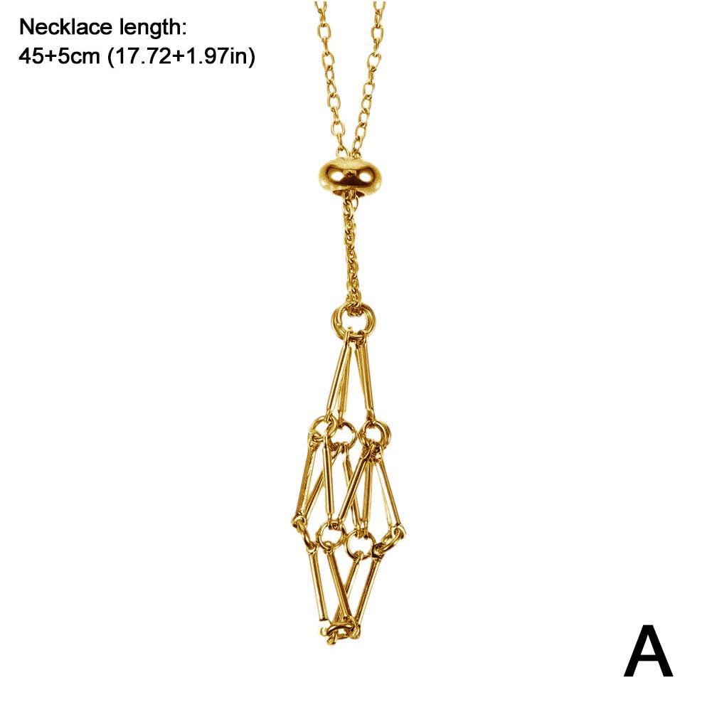 Net Metal Necklace Crystal Holder Cage Necklace Crystal Style Men Holder For Punk For Stones Pa K1T2