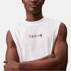 Calvin Klein Farbverlauf Buchstabe Unifarbe Locker Rundhalsausschnitt Ärmellos T-Shirt Herren Oberteile Helles Weiß J30J325813-YAF