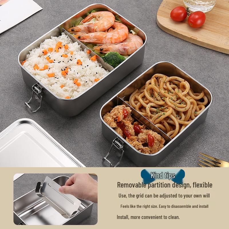 304 Stainless Steel Bento Lunch Box for Adults, Students, and Office Workers with Lid