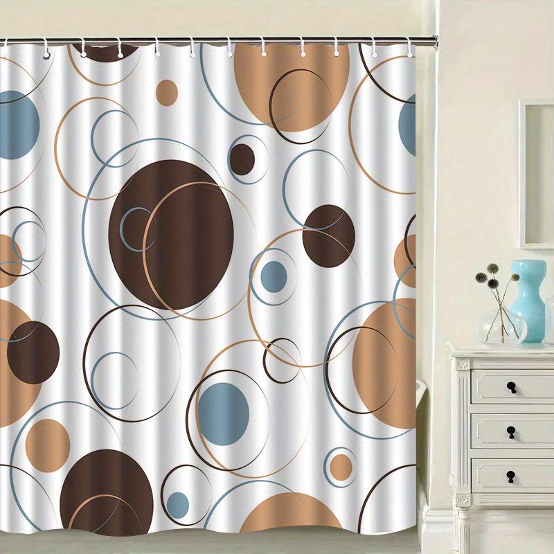 

1pc Modern unisex circular patterned shower curtain, polyester fabric, machine washable, suitable for bathroom décor. 90X180cm
