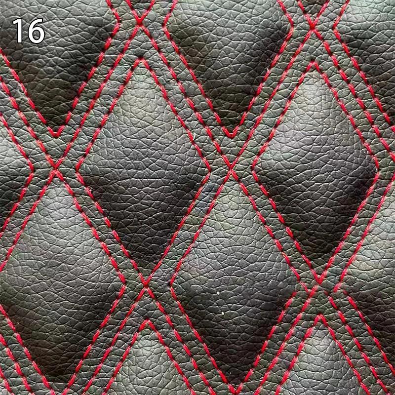 Thick Quilted Faux Leather Fabric Embroidery Upholstery Fabric Car Roof Bedside Leather Door Sponge Trim Decoration
