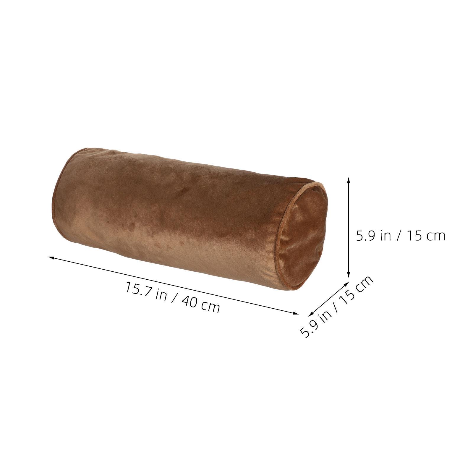 

2Pcs Neck Pillowcase Covers Cylinder Tube Shape Hidden Zipper Bolster Cover Spa Massage Living Room Bedroom Travel коричневий