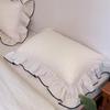 French Large Lace Cotton & Linen 4-Piece Set: Soft, Skin-Friendly Solid Color Bedding with Fitted Sheet