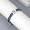 Adjustable Couple Bracelet 3mm Haze Blue Woven Stainless Steel Square Fashion Bracelet